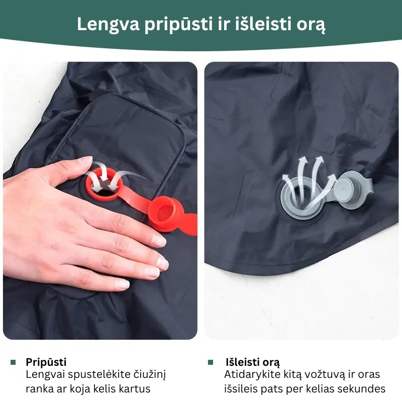 Ortopedinis pripučiamas čiužinys su pompa