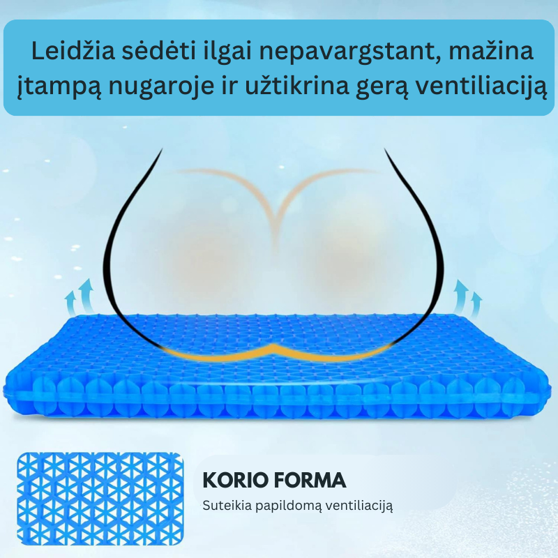 Ortopedinė gelinė sėdimoji pagalvė