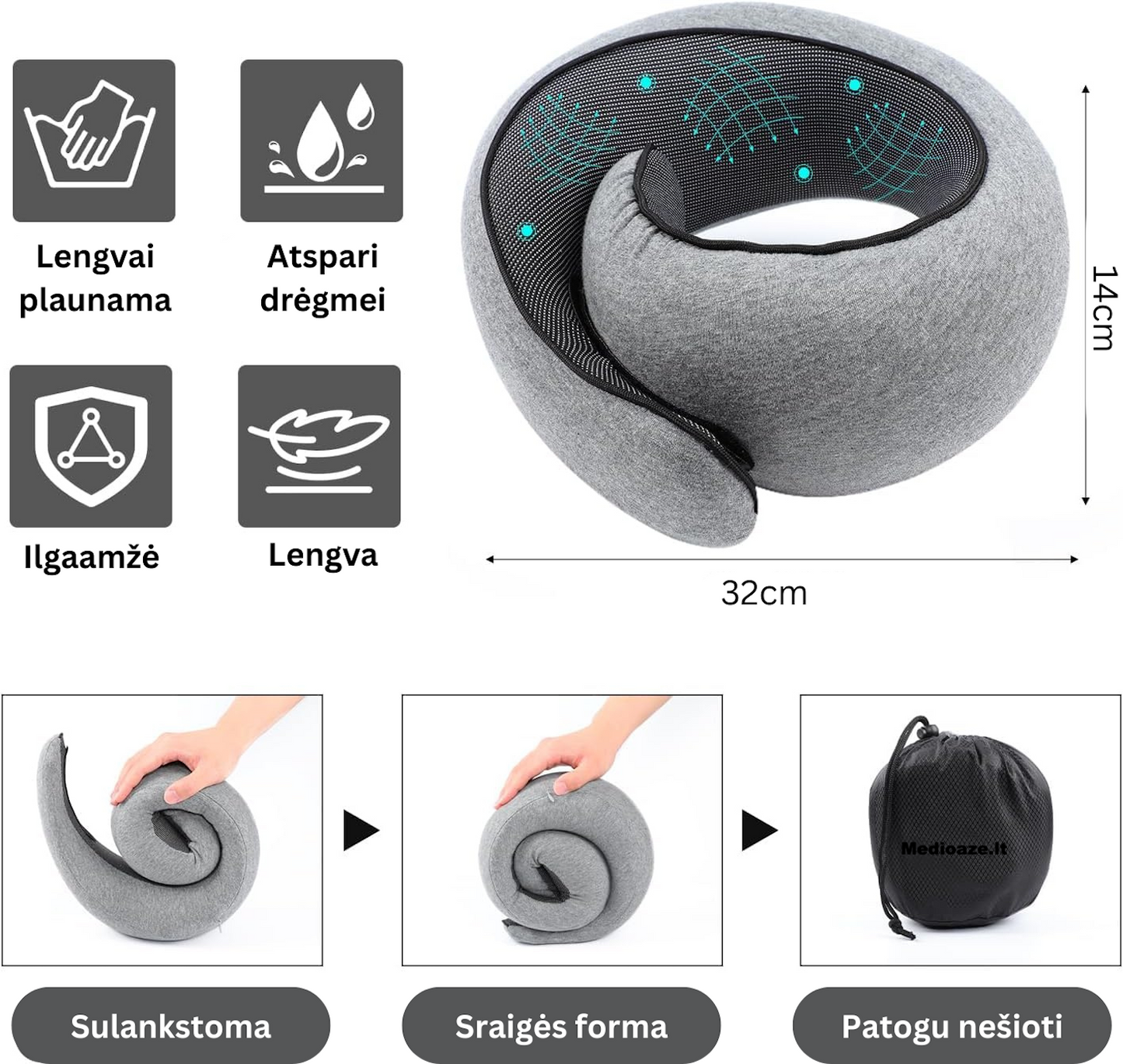 Ergonomiška kelioninė pagalvėlė