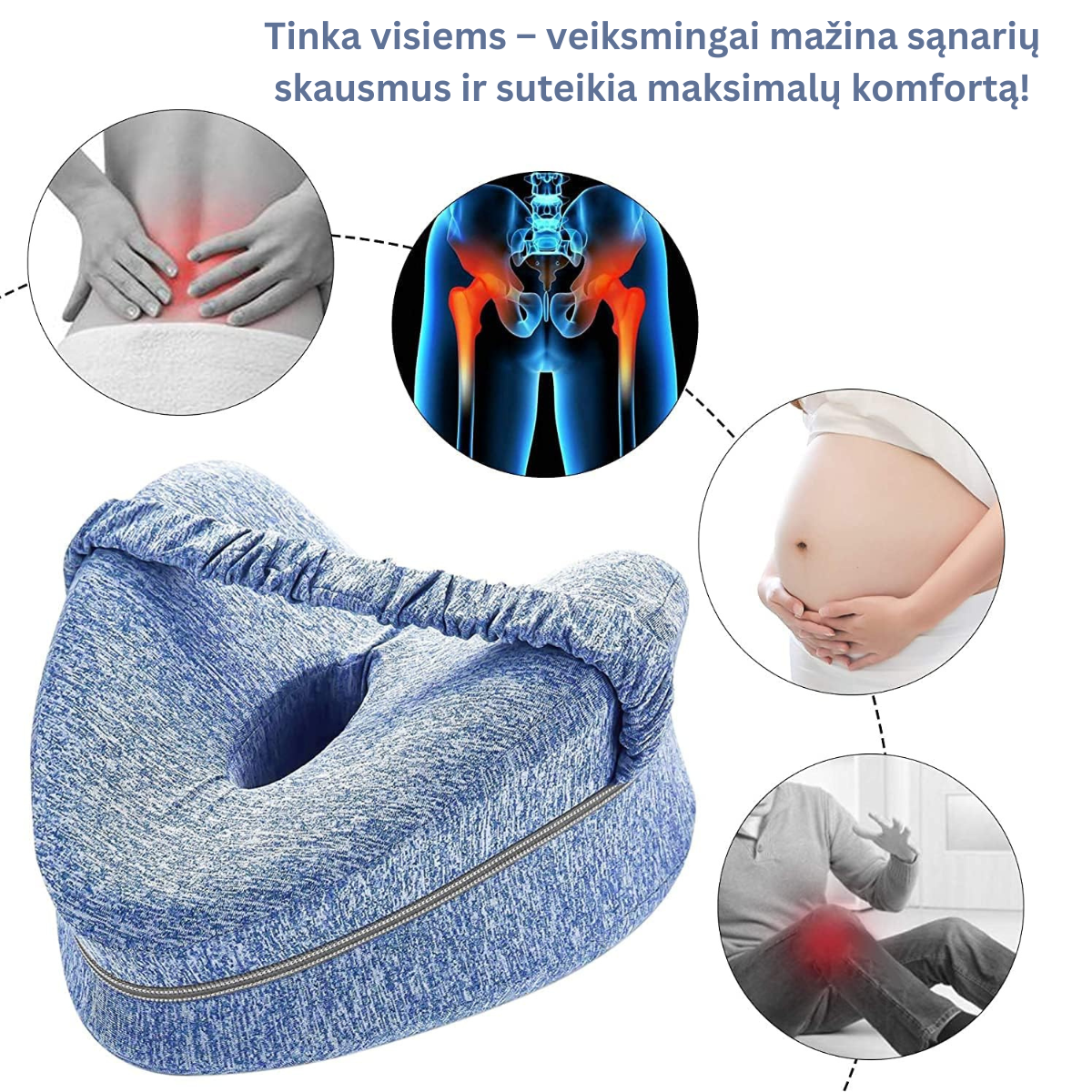 Ergonomiška kojų ir kelių pagalvė